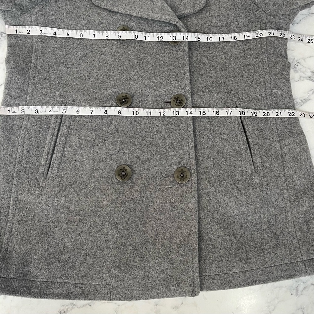 LL Bean Classic Lambswool Peacoat In Light Gray Heather Woman’s Size 14 - Picture 11 of 16